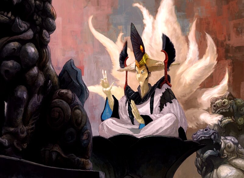 Fox spirit in a temple
