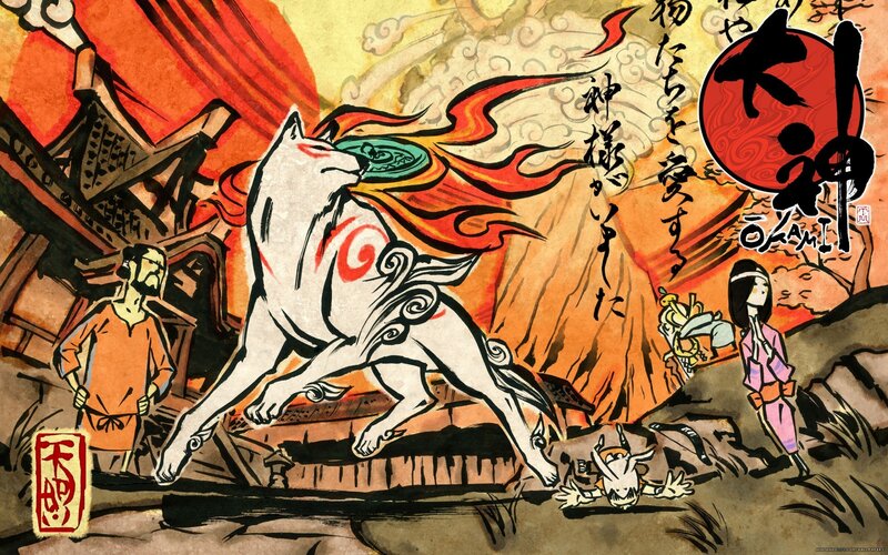 Fox spirit in a village