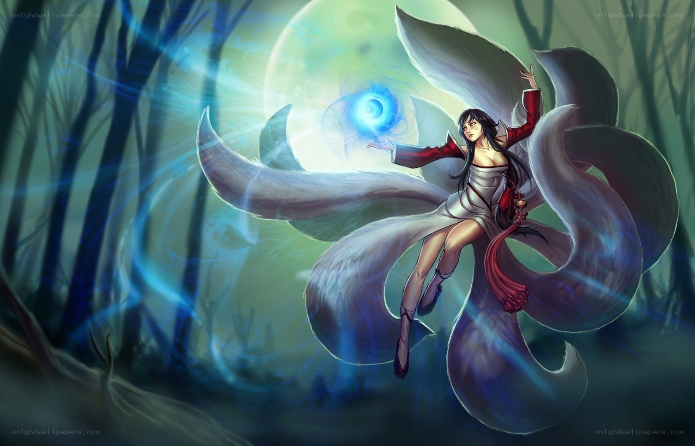 fox spirit mage in forest