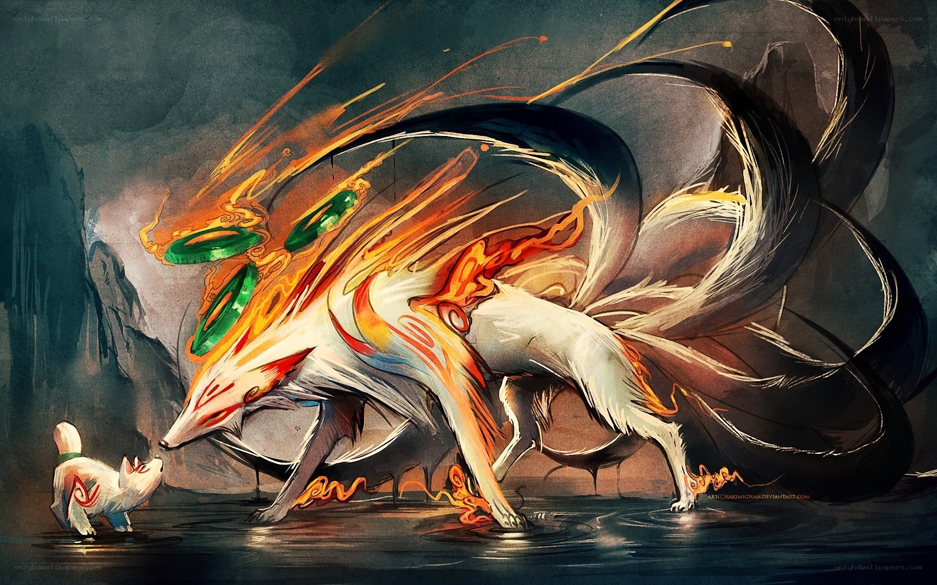 Fox spirit with multiple tails