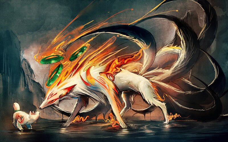 Fox spirit with nine tails