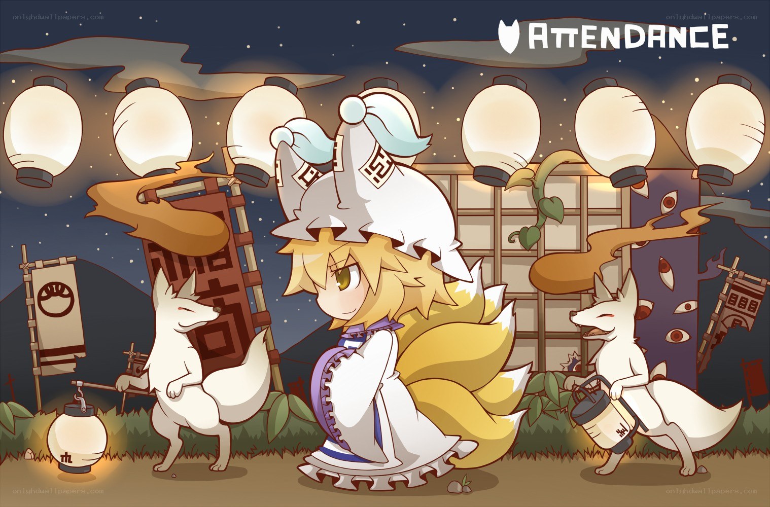 Fox spirits at a festival