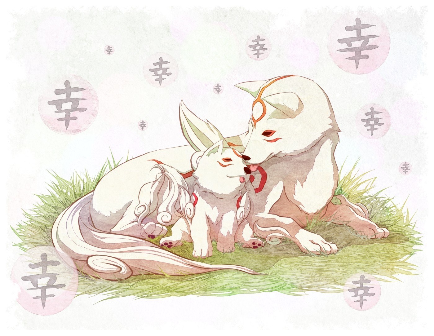 Fox spirits in a peaceful moment