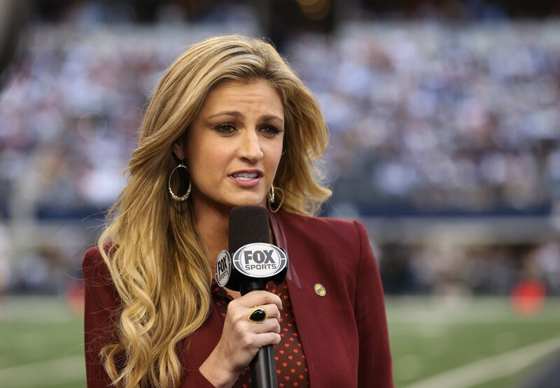 Fox Sports reporter at stadium