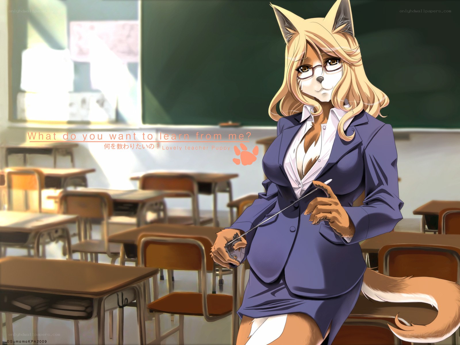 fox teacher in classroom