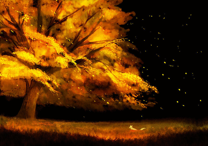 Fox under a Tree
