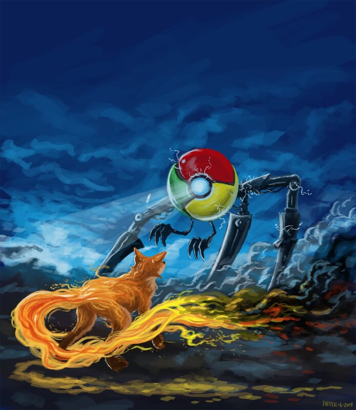 Fox vs Chrome Robot
