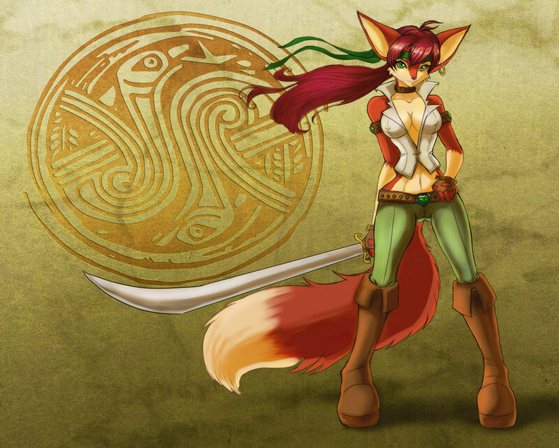 fox warrior with sword