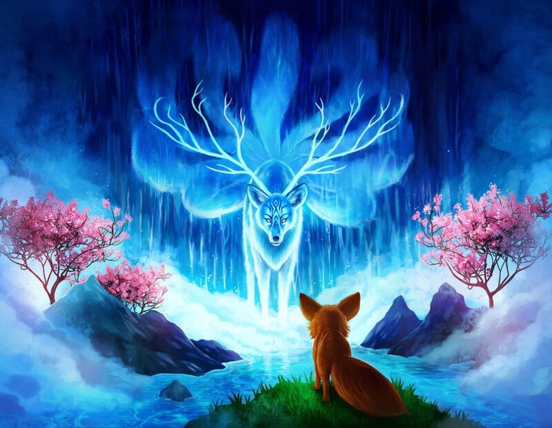 Fox Watching Spirit Deer