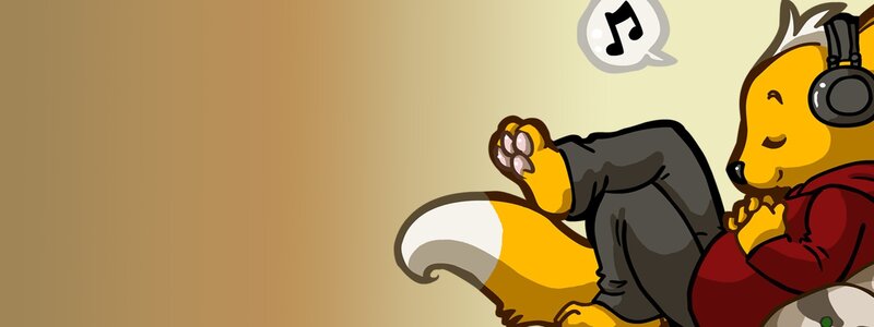 Fox Wearing Headphones