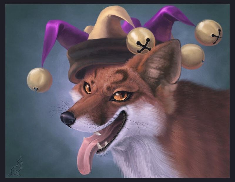 Fox Wearing Jester Hat