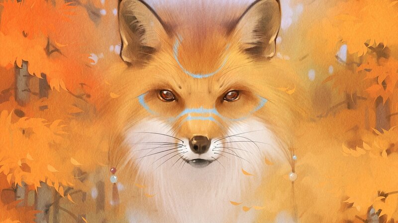Fox with Blue Markings