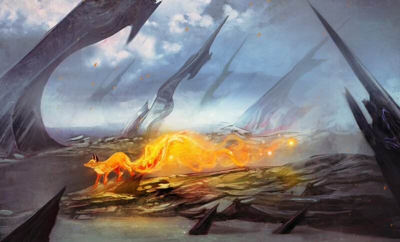 Fox with Fiery Tail — Orange