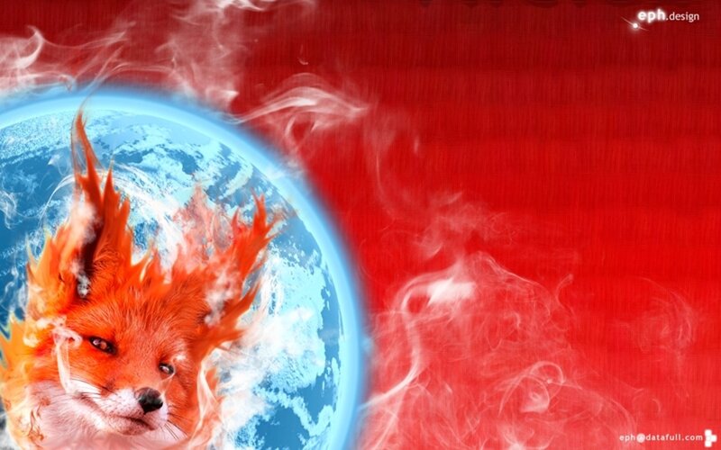 fox with fire and earth