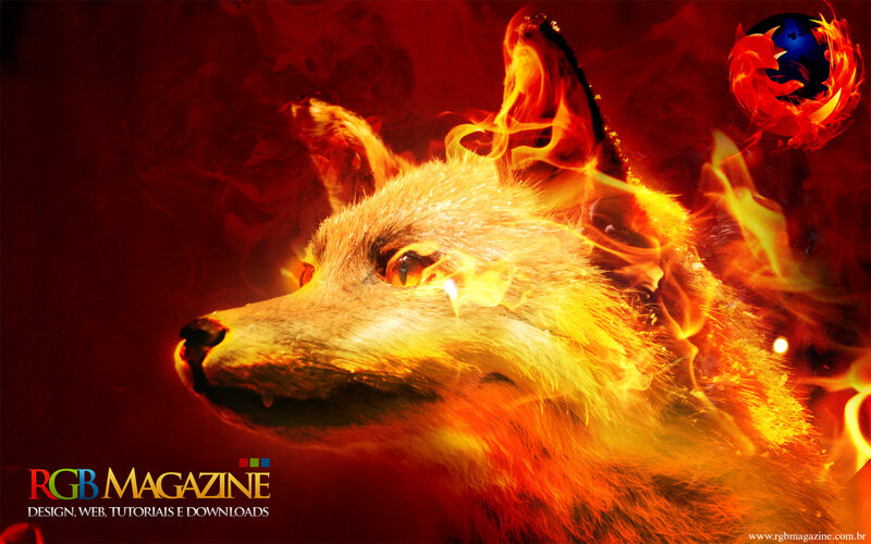 fox with fire effects