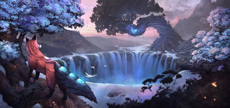 Fox with Glowing Tail