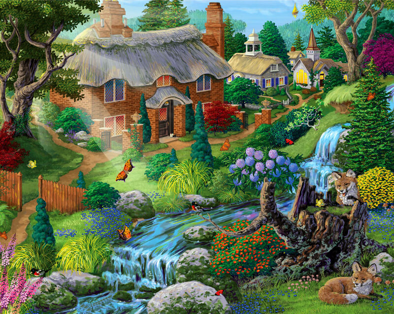 Foxes in Garden