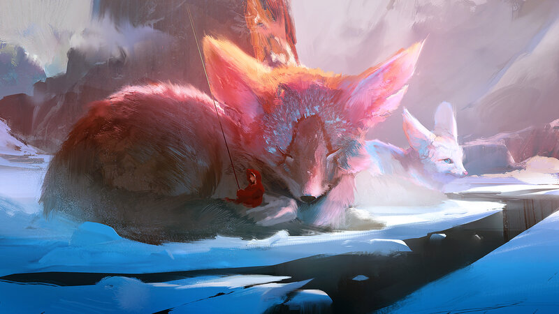 Foxes in Snow