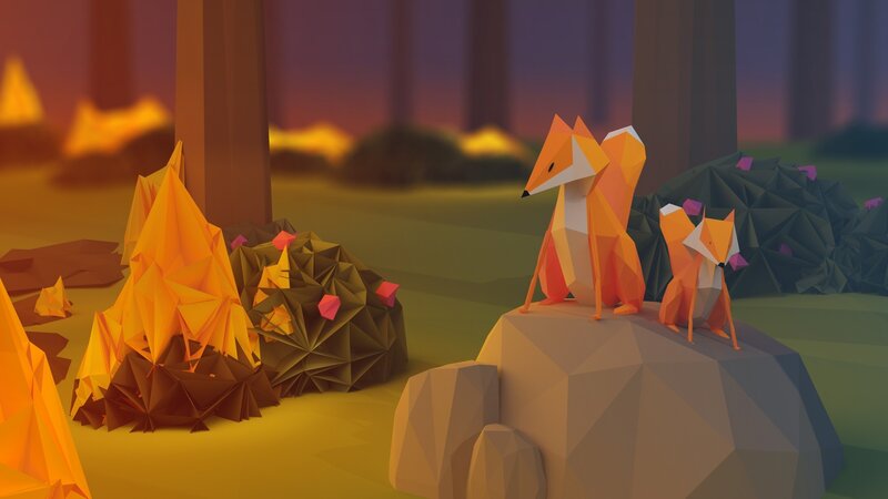Foxes on a Rock — Orange