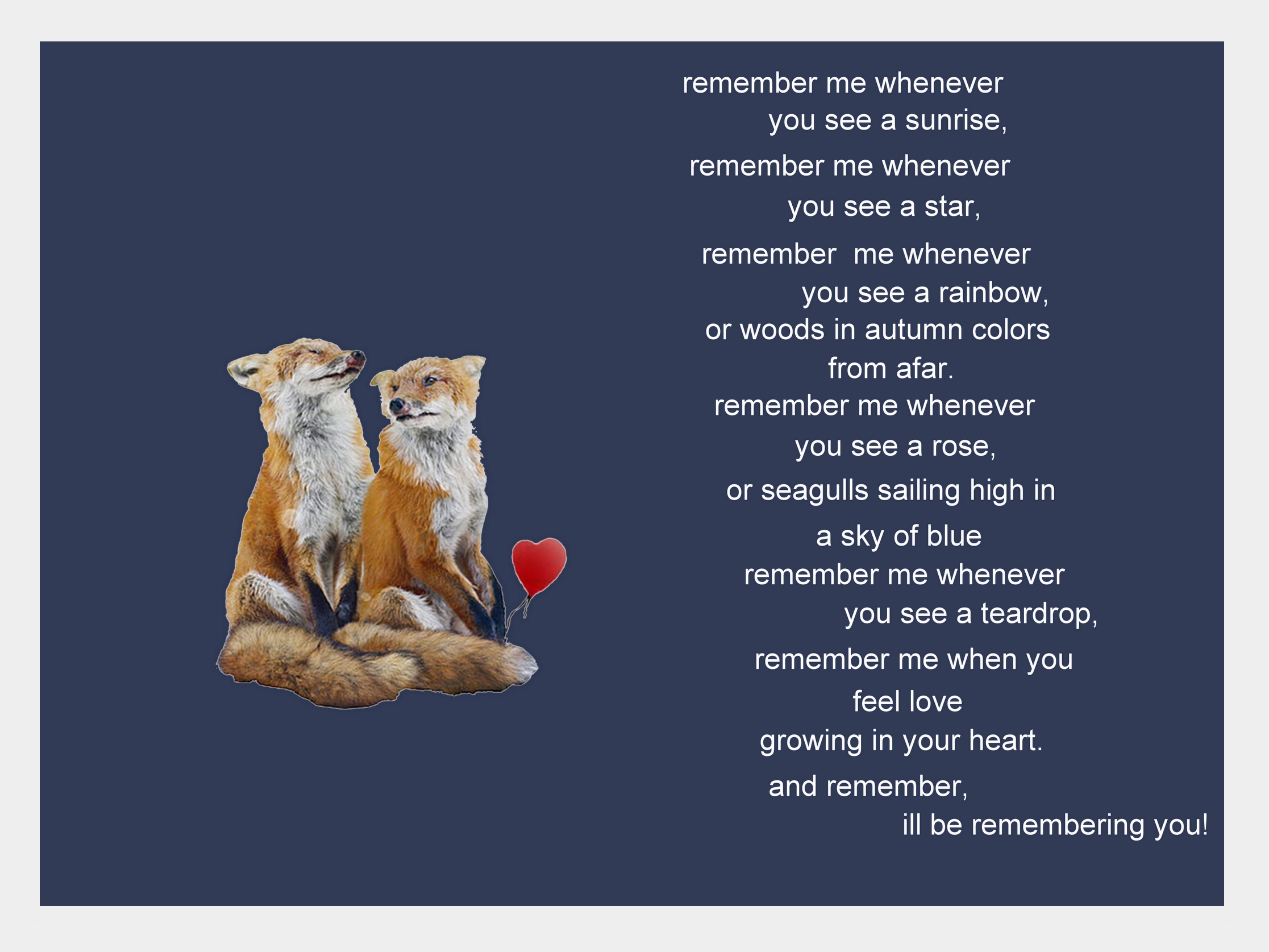foxes with heart balloon