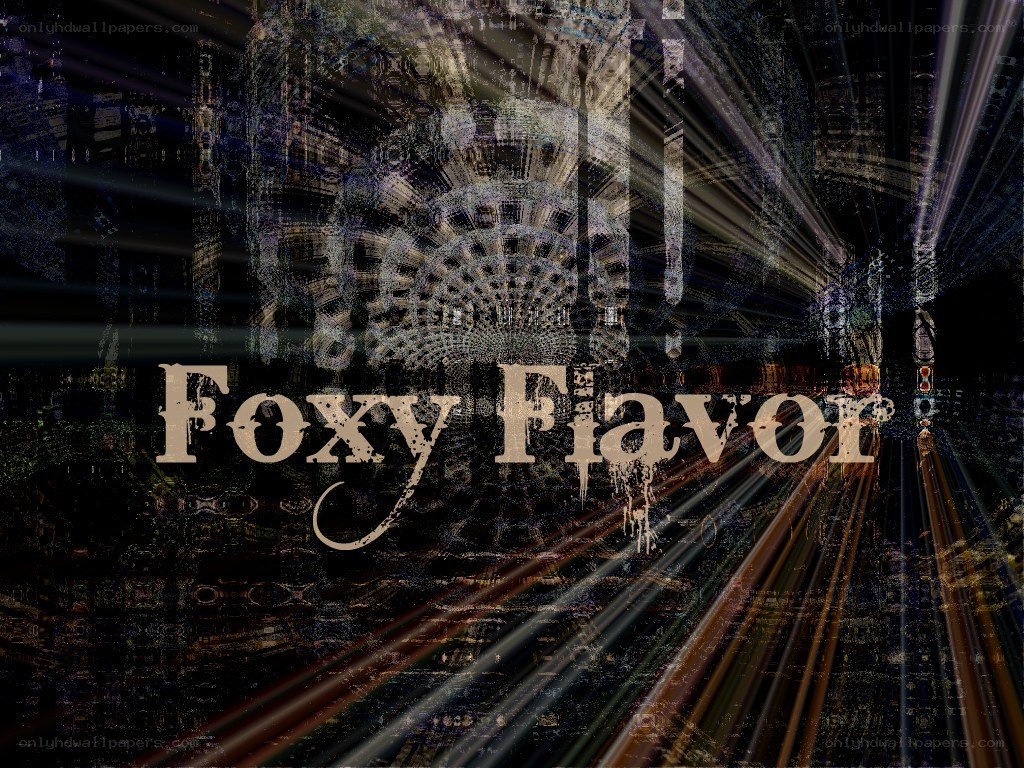 Foxy Flavor text on abstract background