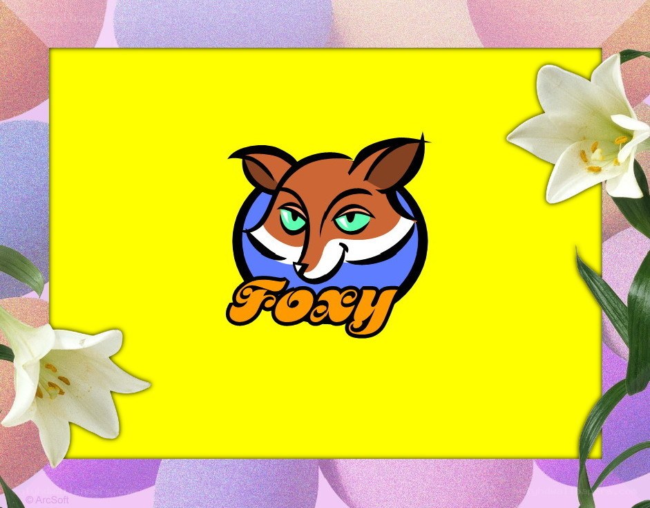 Foxy logo with lilies