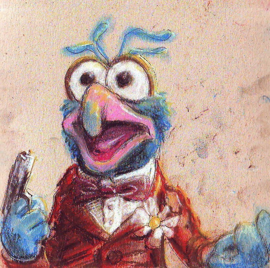 Fozzie Bear with a gun