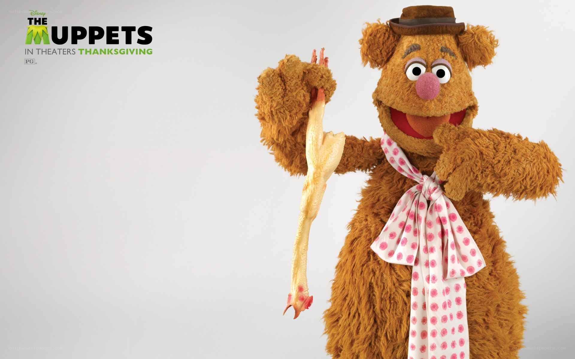 Fozzie Bear with chicken leg