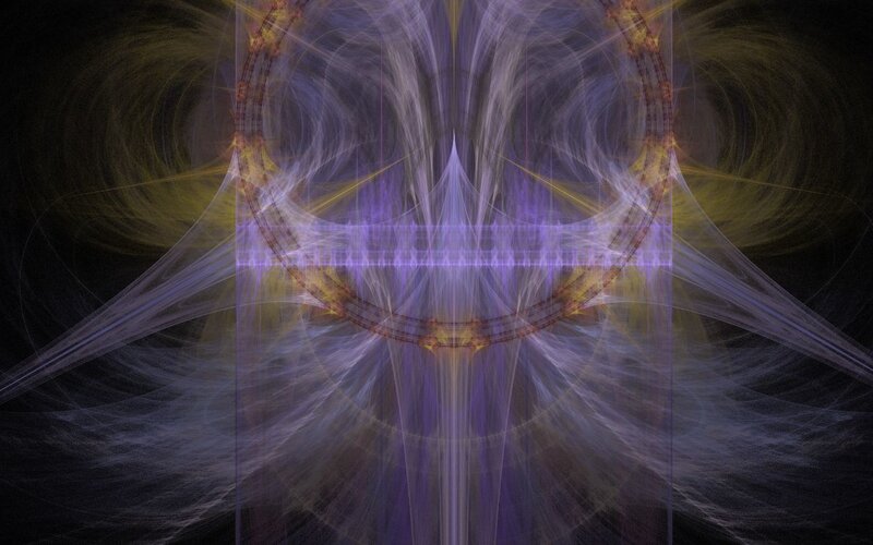 Fractal abstract art with purple and gold