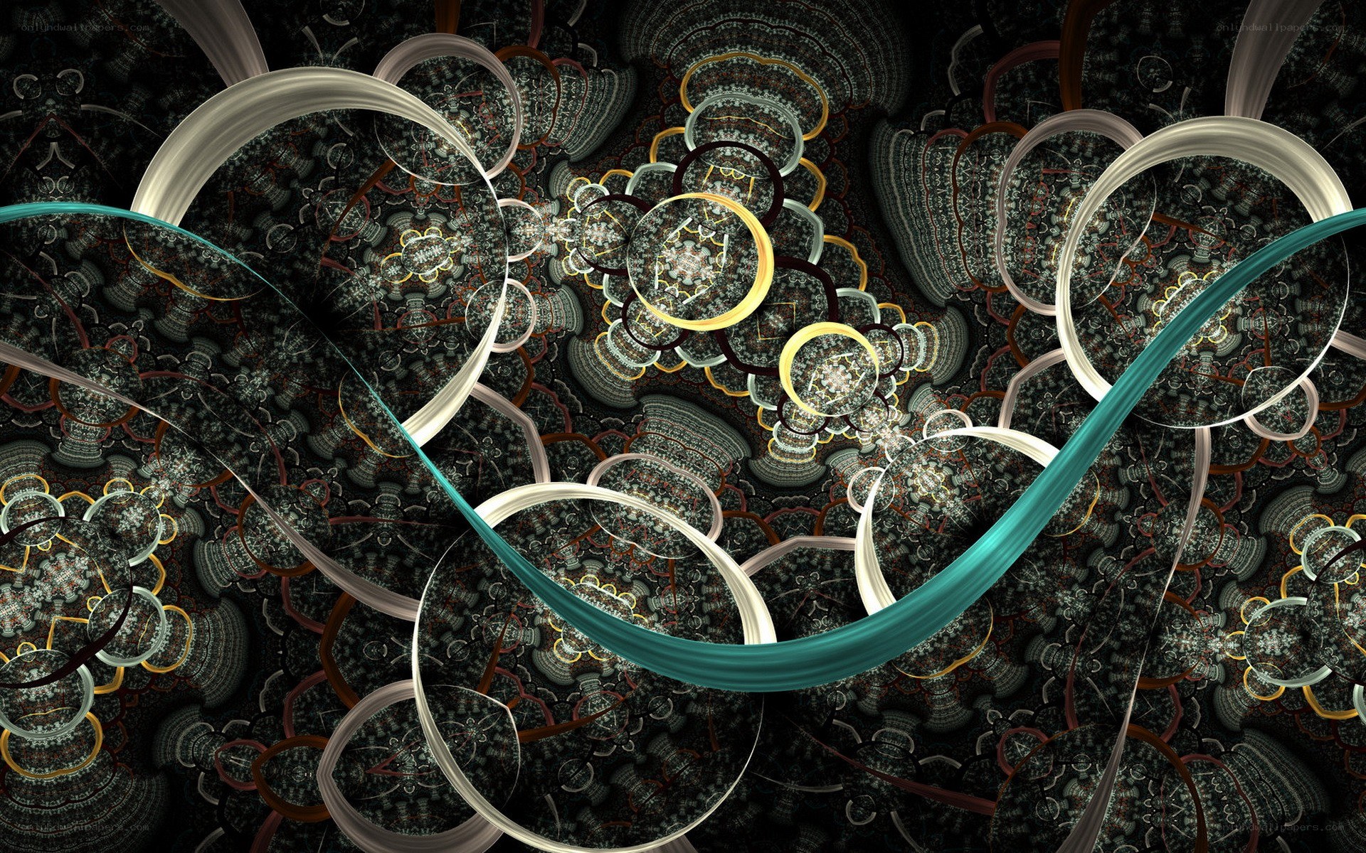 fractal abstract art with ribbons