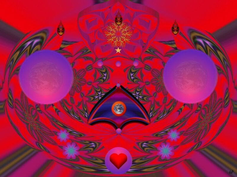 Fractal Abstract Design — Red
