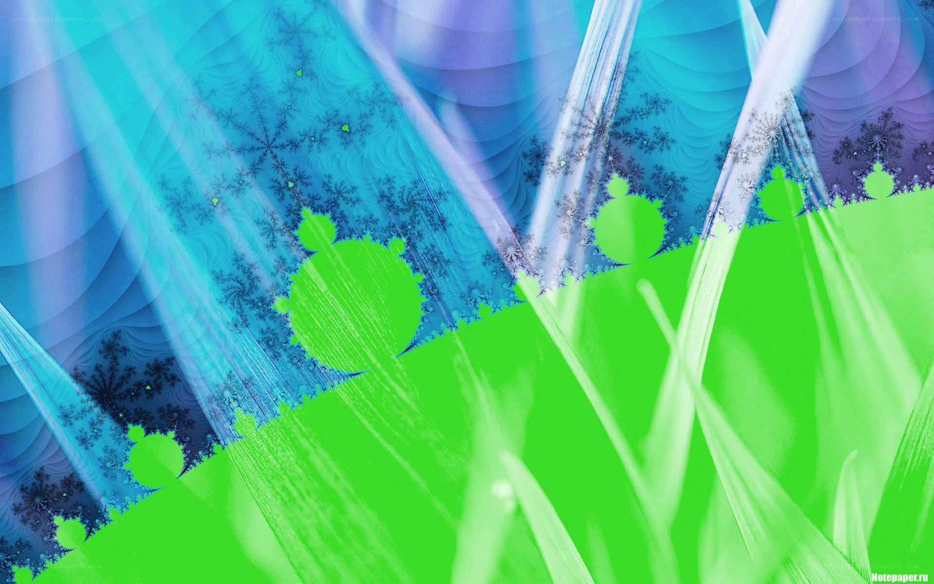 fractal abstract green blue