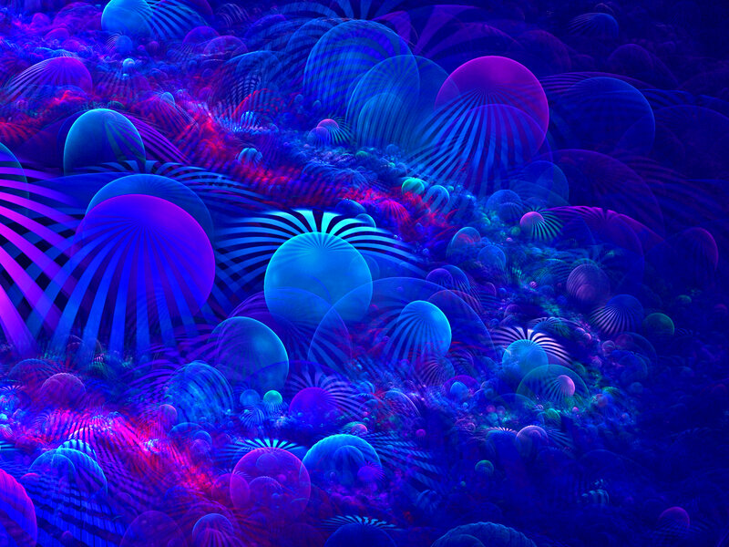 Fractal Abstract Landscape — Blue