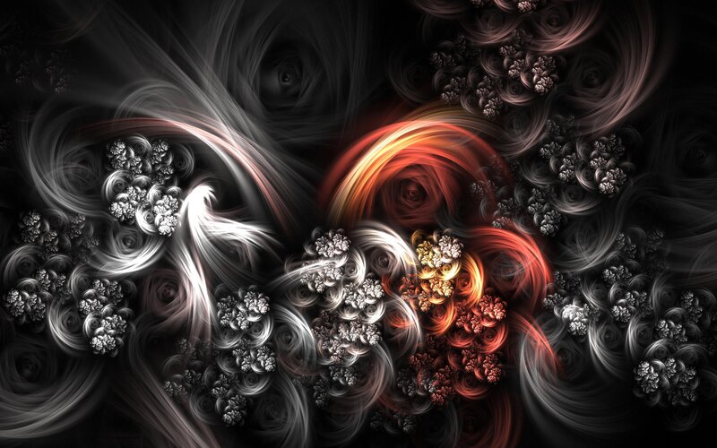 Fractal Abstract Pattern — Black, Dramatic