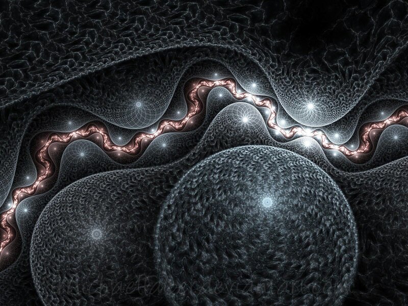 Fractal Abstract Pattern — Black, Mysterious, Digital Art