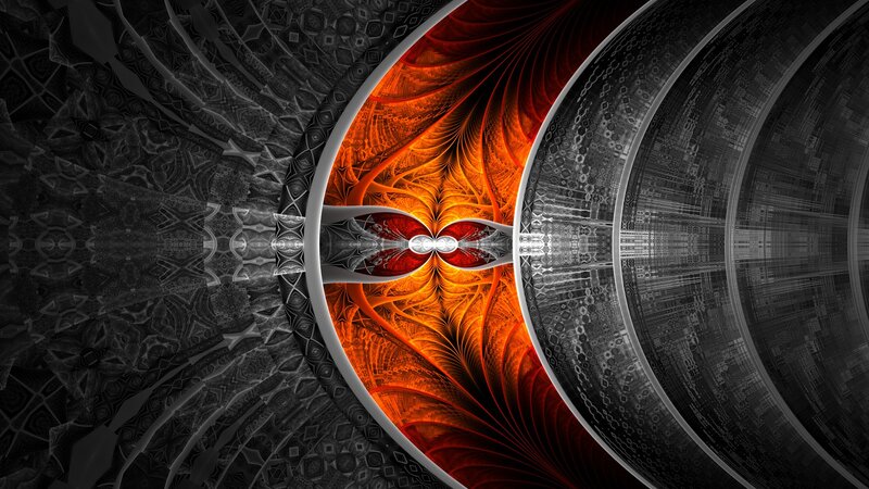 Fractal Abstract Pattern — Orange, Dramatic