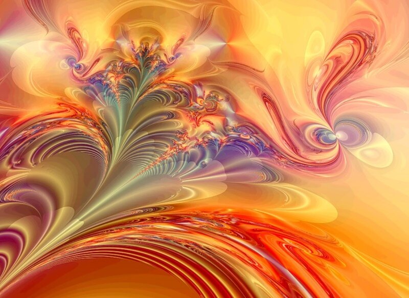 Fractal Abstract Pattern — Orange