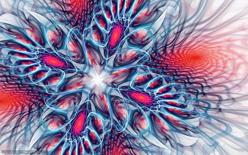 Fractal Abstract Pattern — Red, Dynamic, Digital Art
