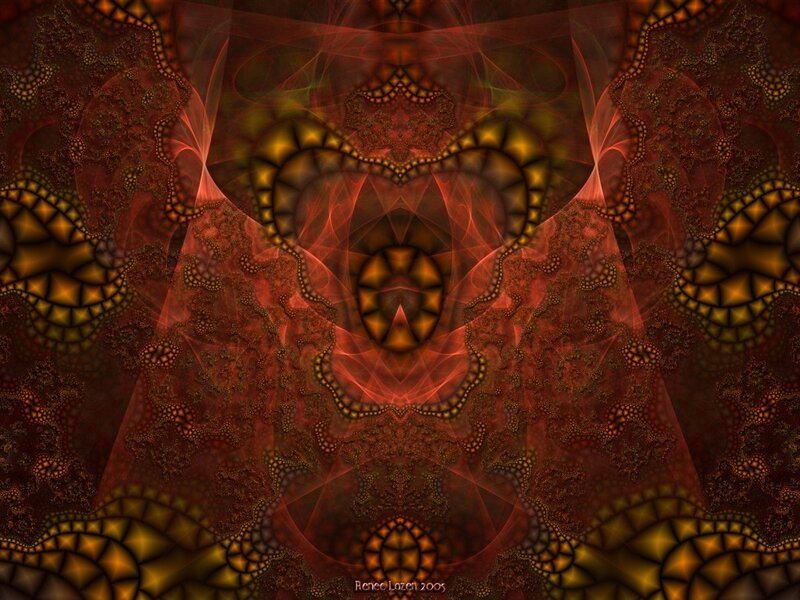 Fractal Abstract Pattern — Red, Mystical