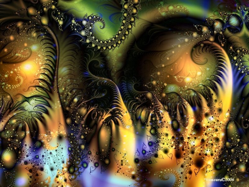 Fractal Abstract Pattern — Yellow, Ethereal