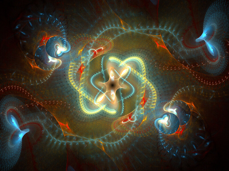 Fractal Abstract Pattern — Yellow, Hypnotic