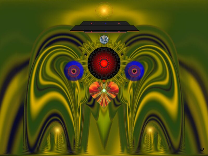 Fractal Alien Face — Green