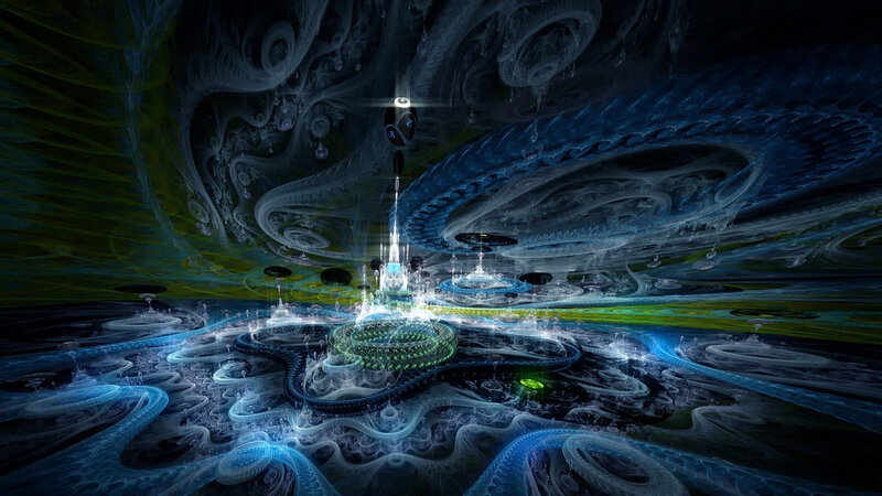 Fractal Alien Landscape — Blue
