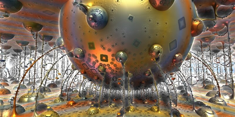 Fractal Alien Landscape — Gold