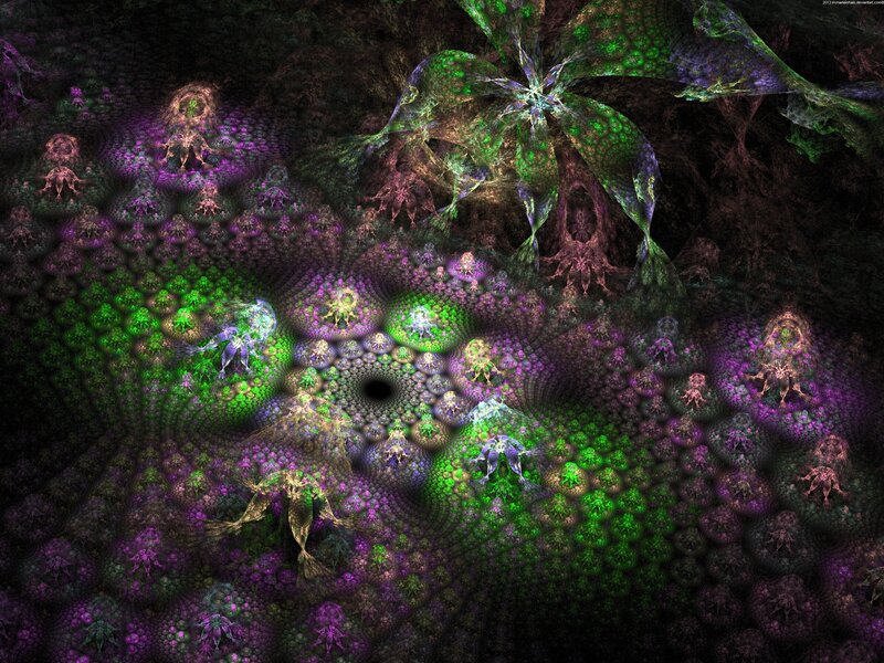 Fractal Alien Landscape — Green