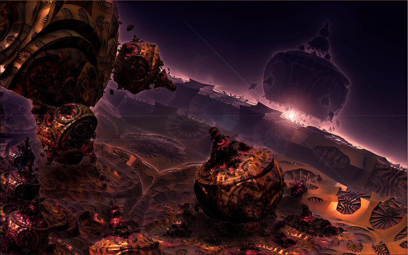 Fractal Alien Landscape — Purple