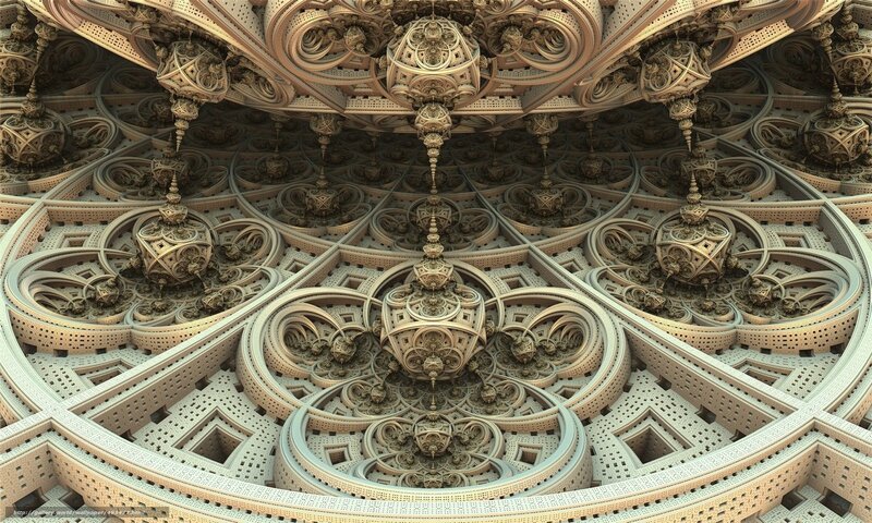 Fractal Architectural Ceiling — Beige