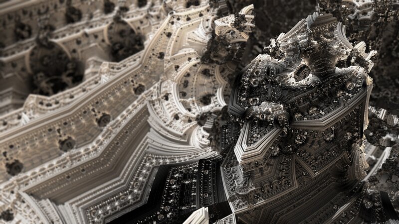 Fractal Architectural Structure — Black, Dramatic