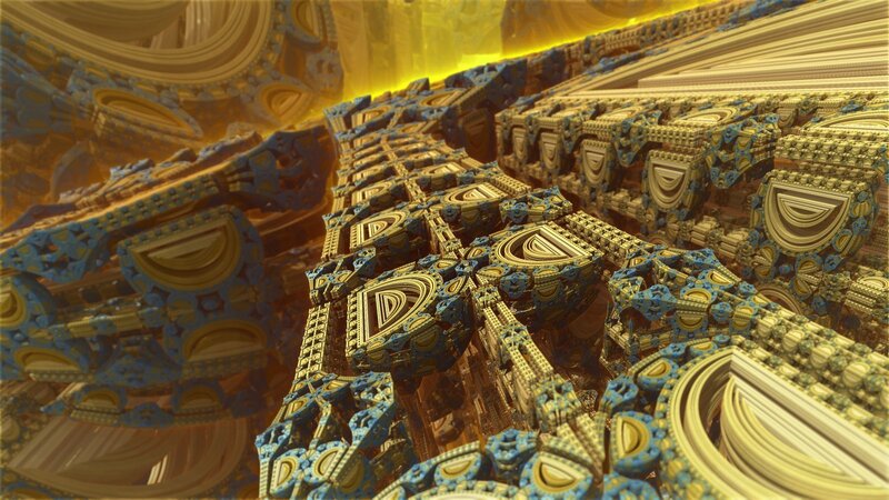 Fractal Architectural Structure — Gold, Dramatic