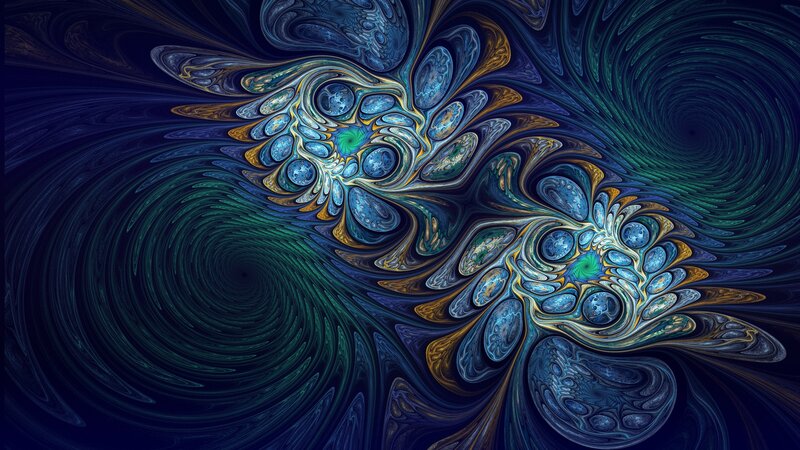 Fractal Art Pattern — Blue